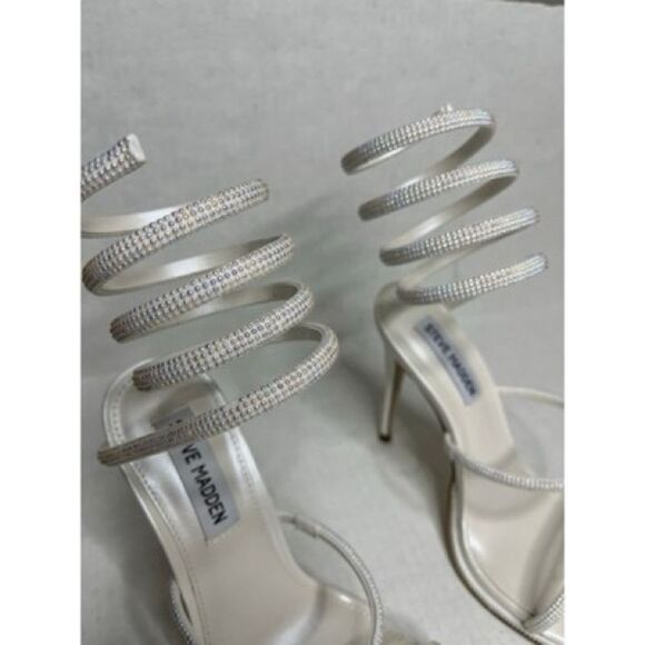STEVE MADDEN EXOTICA SILVER STILETTO SANDAL - Picture 10 of 16
